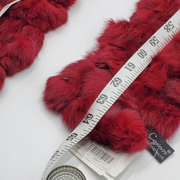 Cejon Rabbit Fur Pom-Pom Scarf - NWT - Picture 8 of 15